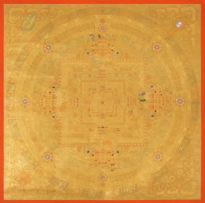Full 24K Gold Style Kalachakra Mandala Tibetan Buddhist Style Thangka Art | Wall Hanging Decoration For Meditation And Yoga | Zen Buddhism